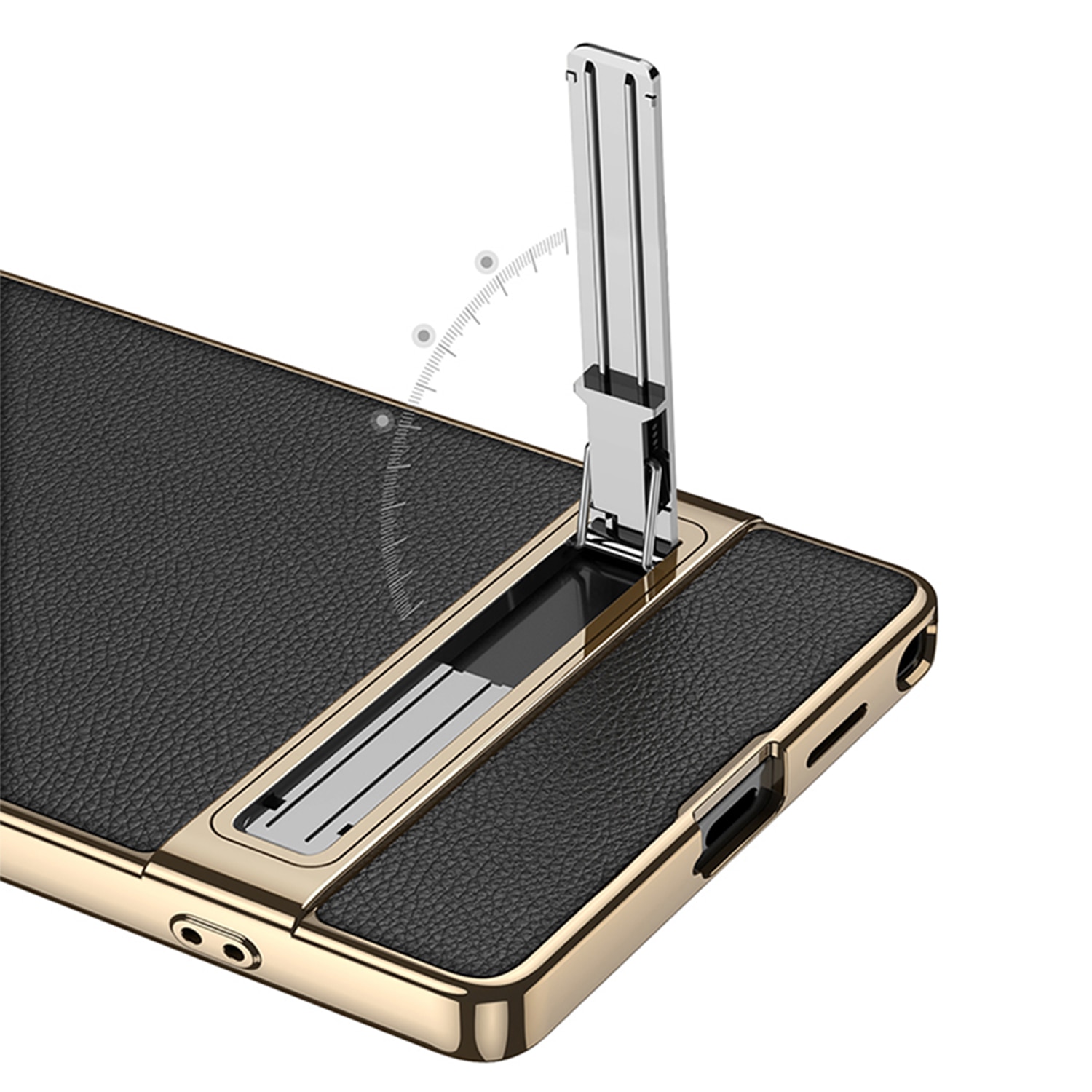 Husă pentru Samsung Galaxy S26 Ultra, Agora, piele ecologică, suport integrat, neagră
