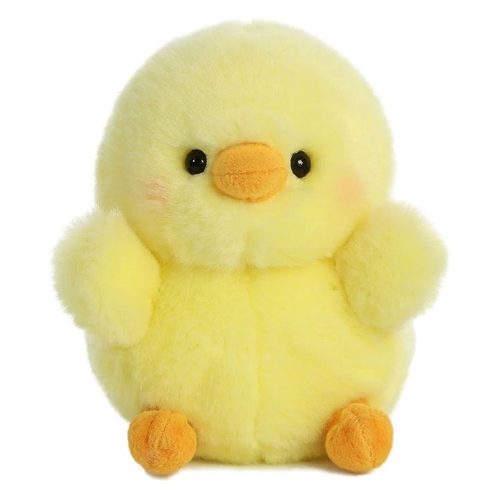 Jucarie Aurora Papus de plus Aurora, galben, 12 cm