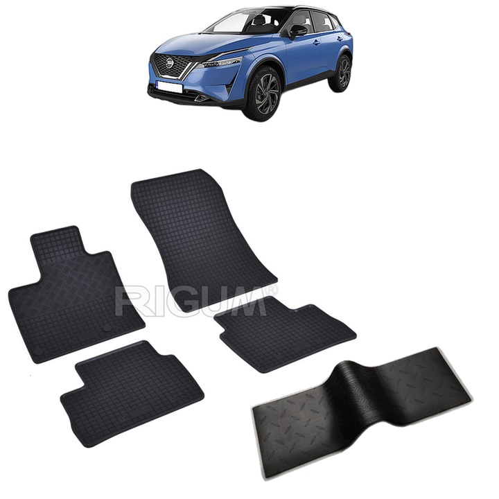 Set covorase auto NISSAN QASHQAI III din 06.2021 - 2026, cu covoras tunel median, Caroserie SUV
