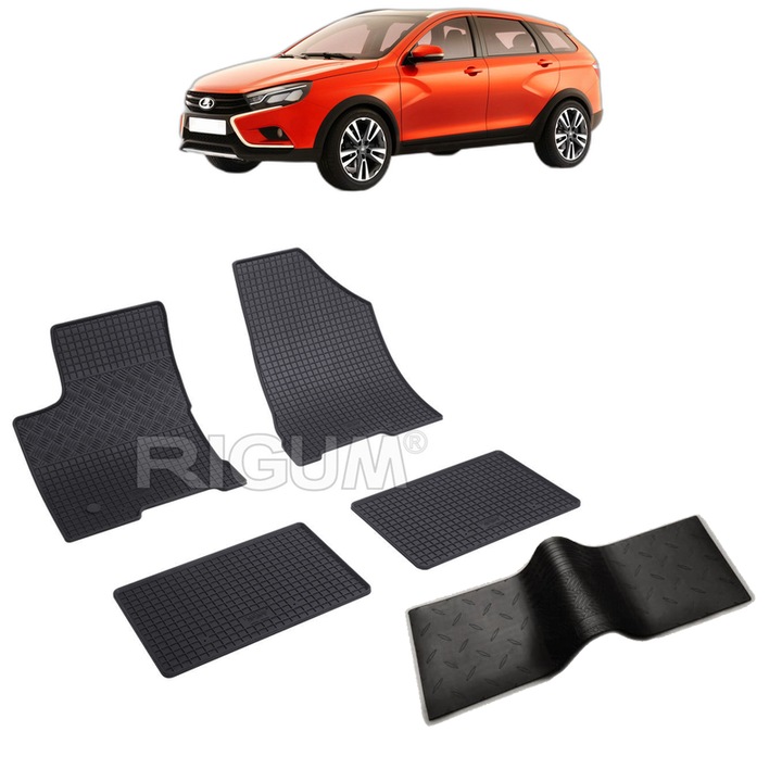 Set covorase auto LADA VESTA din 2015 - 2026, cu covoras tunel median, Caroserie COMBI