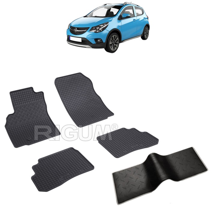 Set covorase auto OPEL KARL din 05.2015 - 06.2019, cu covoras tunel median, Caroserie HATCHBACK