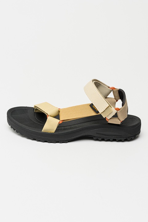 Teva, Sandale din material textil cu inchidere velcro Winsted, Negru/Bej inchis
