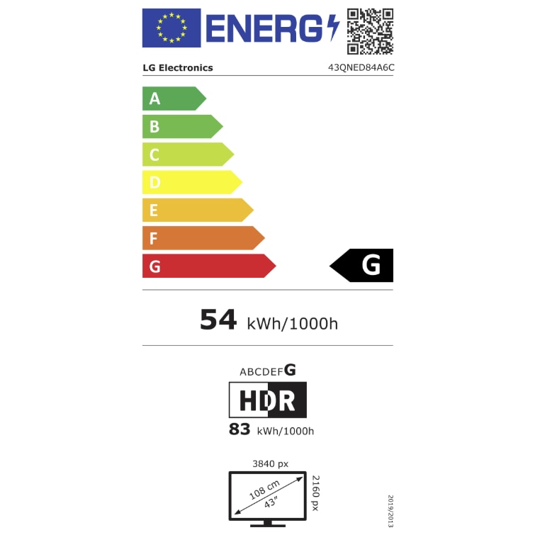 Televizor LG QNED 43QNED84A6C, 108 cm, 4K UHD, HDR, Smart TV, control vocal (Google Assistant)