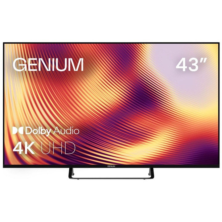 Televizor, Genium, GTV50UHD, 50", LED, 4K Ultra HD, smart, negru, 60 Hz, HDMI, USB, Wi‑Fi, VESA 200x200
