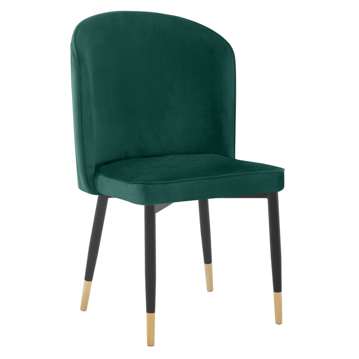 Scaun dining catifea verde metal negru Udaja 49x47x87 cm