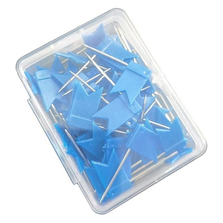Set 20 stegulețe colorate, pentru mestesuguri și marcaje, albastru, plastic