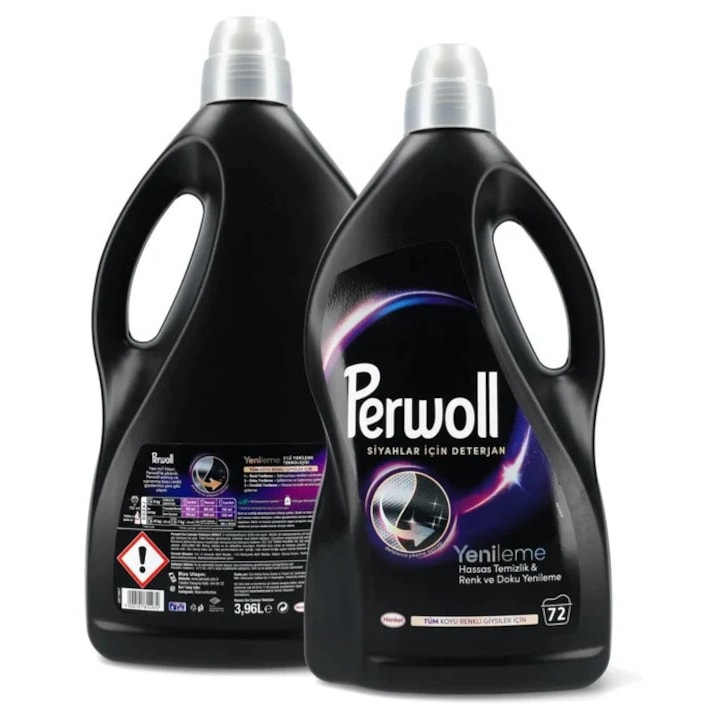 Detergent Rufe Lichid Perwoll Renew Black, 3.97L, 72 Spalari, Ingrijire Haine Negre, Protejeaza si Reimprospateaza Culoarea, Curatare Delicata, Uz Casnic si Profesional