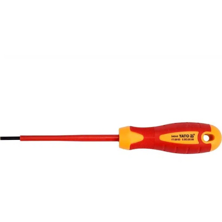 Surubelnita izolata VDE 3x100mm, YATO YT-28153 / Protectie pana la 1000V / Lama din Otel CRV / Maner ergonomic