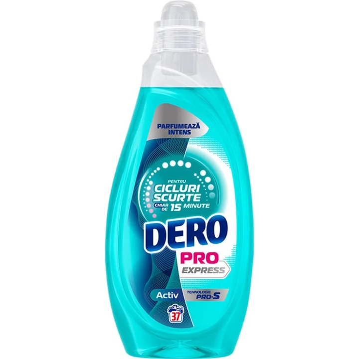 Detergent lichid pentru haine, Dero Pro Express Active, 37 spalari, 1.48 l