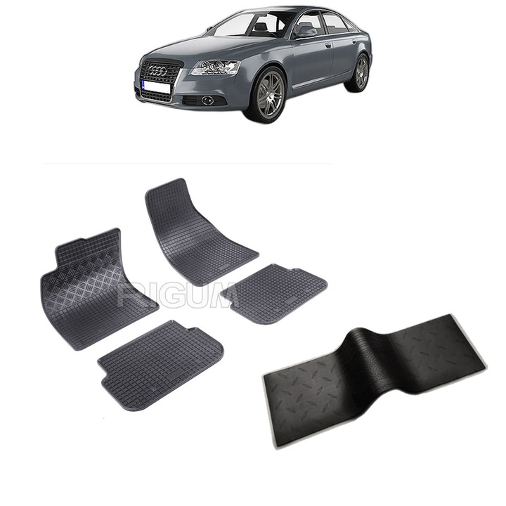 Set covorase auto AUDI A6 C6 FABRICATIE 03.2004 - 2008, cu covoras tunel median, Caroserie SEDAN, INAINTE DE FACELIFT DIN 2006