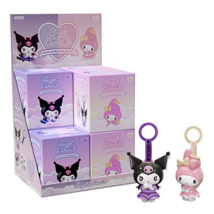 Breloc Sanrio Hello Kitty Angel Devil, design kawaii, 5x7cm