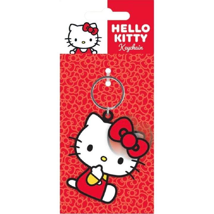 Hello Kitty forgó kulcstartó, Pyramid International, színes design, műanyag