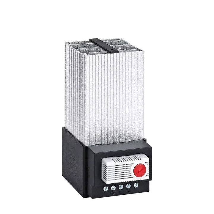 Radiator Electric 100W cu Termostat Integrat si Ventilator pentru Dulapuri Electrice, Panouri de Control si Dulapuri Metalice