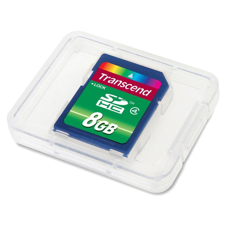 Card de memorie SDHC Transcend 8GB, Clasa 4, 5, 04x3, 94x0, 28cm