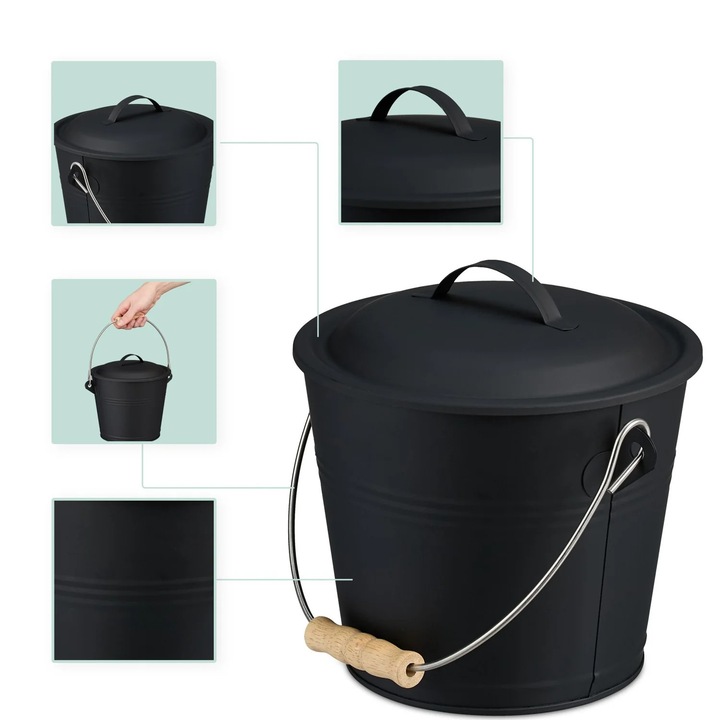 Hamutartó vödör fedéllel, lapáttal és kefével