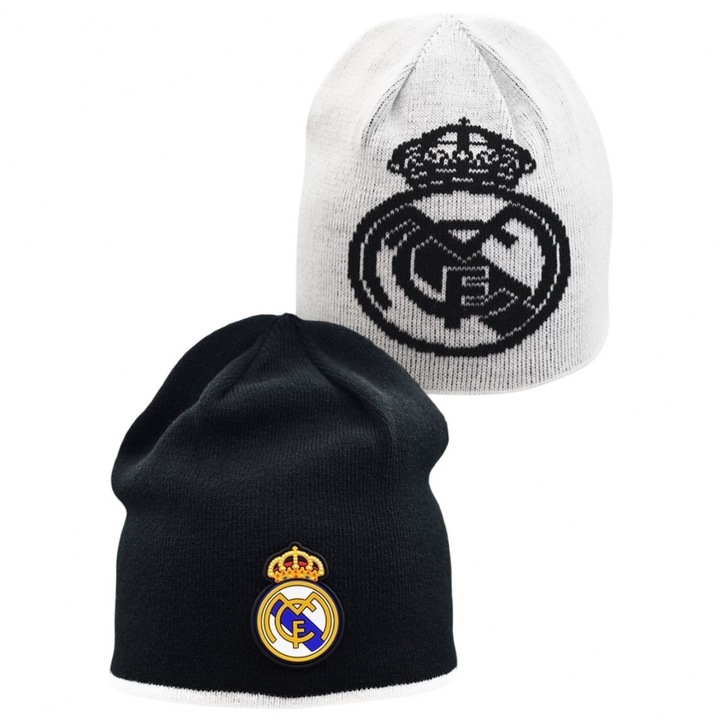 Megfordítható Real Madrid téli sapka, RM5GO2 modell, hivatalos, uniszex, univerzális méret, 100% akril, tökéletes arra, hogy megmutasd