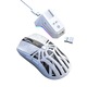 VeniSymlis® Mouse gaming M8 Smailwolf, 3 moduri de conectare: Bluetooth, 2.4G wireless, USB-C, senzor PAW3311, 6 trepte DPI 800-12000, rata polling 1000Hz, baterie 500mAh, design ergonomic, 65g, alb