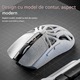 VeniSymlis® Mouse gaming M8 Smailwolf, 3 moduri de conectare: Bluetooth, 2.4G wireless, USB-C, senzor PAW3311, 6 trepte DPI 800-12000, rata polling 1000Hz, baterie 500mAh, design ergonomic, 65g, alb