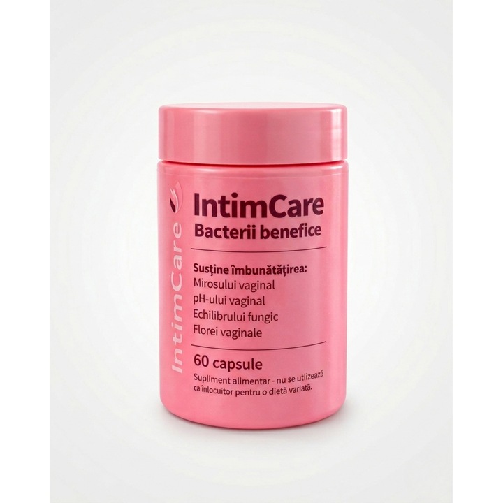 Probiotic vaginal IntimCare, 60 capsule, Lactobacillus, XOS, pentru sănătatea intimă feminină