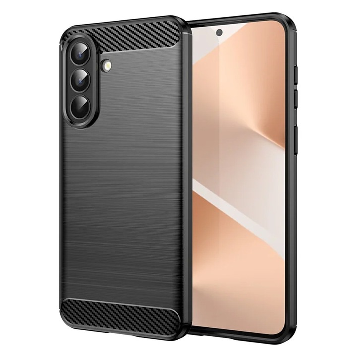 Husa Carbon Resistance pentru Samsung Galaxy A57, Optimizare Anti-Soc, Long Term Case, Negru
