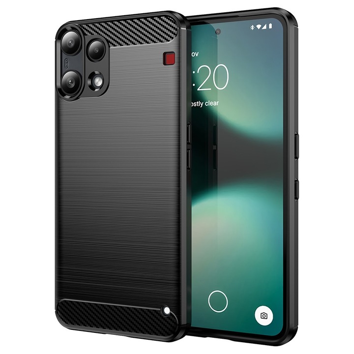 Husa Carbon Resistance pentru Nothing Phone (3a) Lite, Optimizare Anti-Soc, Long Term Case, Negru