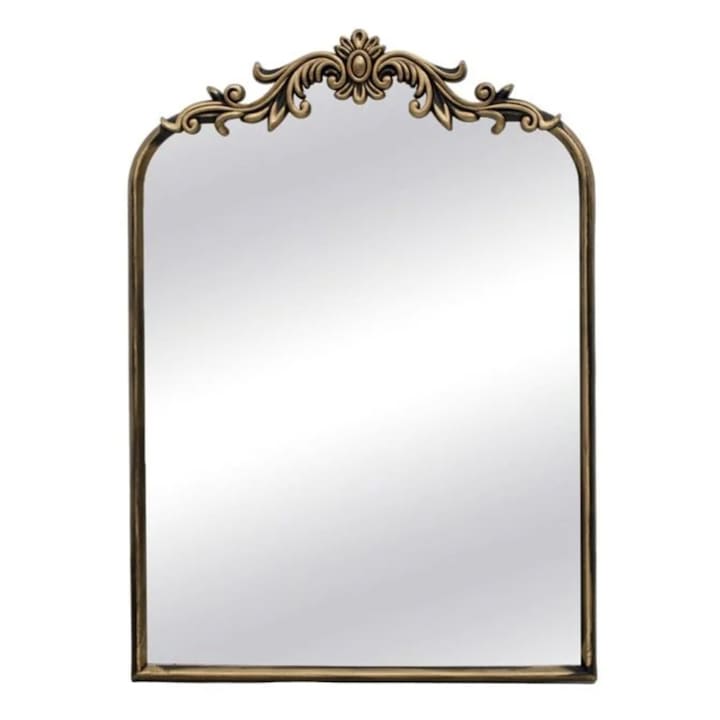 Oglinda de perete cu cadru sculptat, vintage bronz, 50x70cm