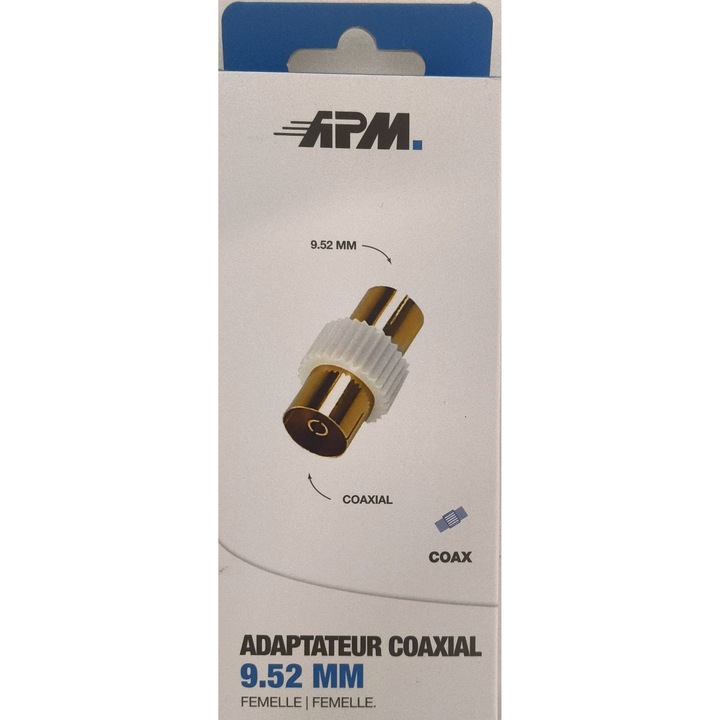 Adaptor Coaxial TV Femela–Femela 9.52 mm – APM 411015