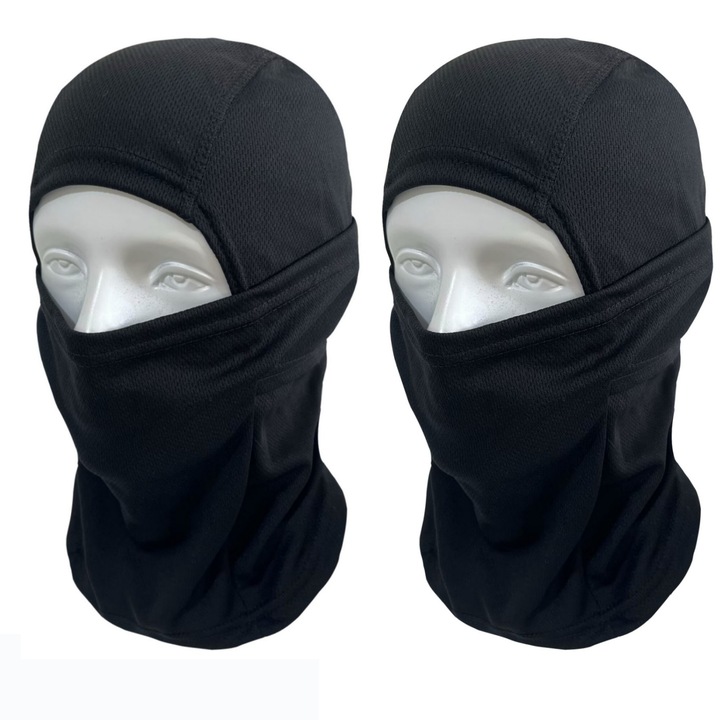 Set 2 Cagula Tactica Combat de Patru sezoane, 6in1 Multifunctionala, Caciula Protectie Vant, Praf cu Uscare Rapida, Lunniquee®, Negru