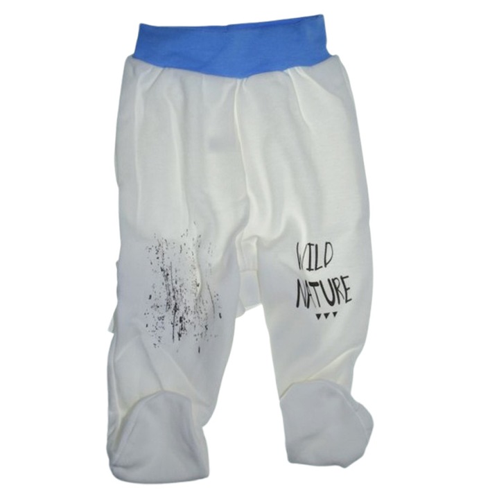 Pantaloni harisnyával, mágneses záródású, csecsemőknek, Koala DZIKI MIS K995-68, Fehér 68 CM