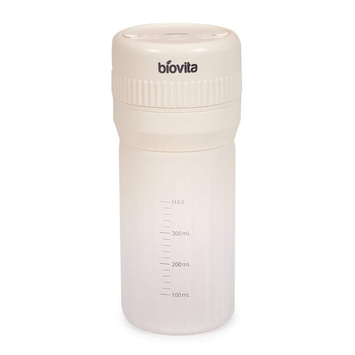Blender Portabil, 70W, Smoothie si Sport, Vas de Sticla 400 ml, Baterie Litiu, Biovita BOOST