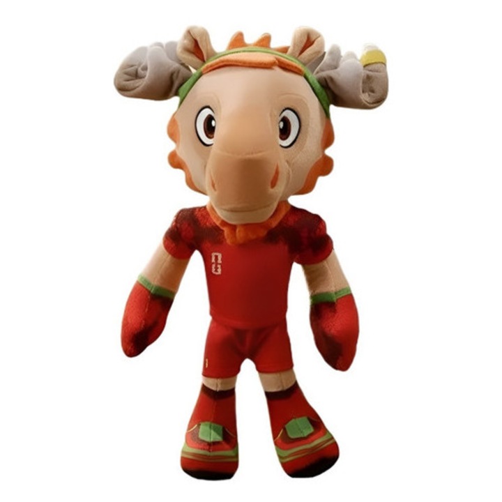 Breloc plus Mascota Fotbal FIFA World Cup 2026, rosu, 18 cm