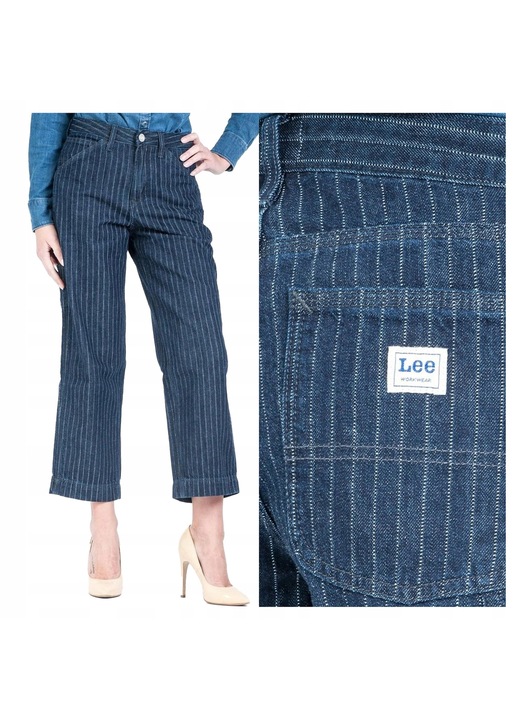 Pantaloni dama Lee Carpenter, Loose Fit, Albastru, W28-L33 US