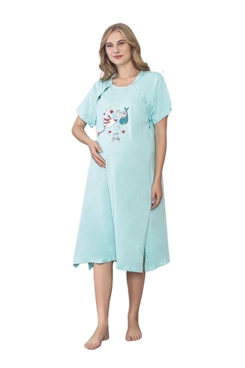 Camasa pentru alaptat, din bumbac, Pamuklu, Verde