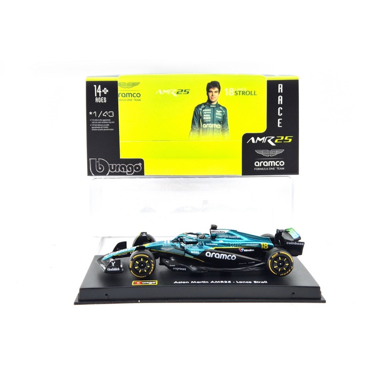 Aston Martin AMR25 F1 #18 (2025) - Lance Stroll - PILÓTÁVAL - Bburago - 1:43