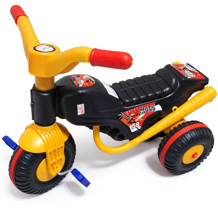 Motocicleta cu pedale RDB, RDB-B-7067, design atractiv, stabilitate buna, multicolor, pentru 4-6 ani