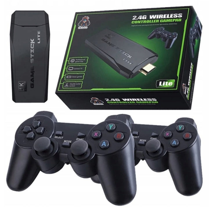 Consola Retro HDMI 22073 Jocuri 2 Controlere Wireless GameStick Lite 4K TV
