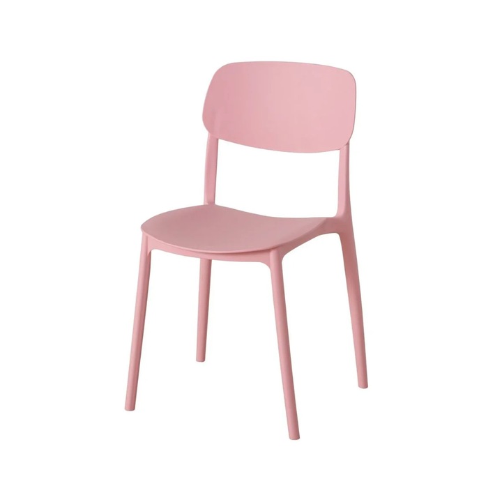 Scaun de bucatarie roz pastel din plastic Primus Boltze