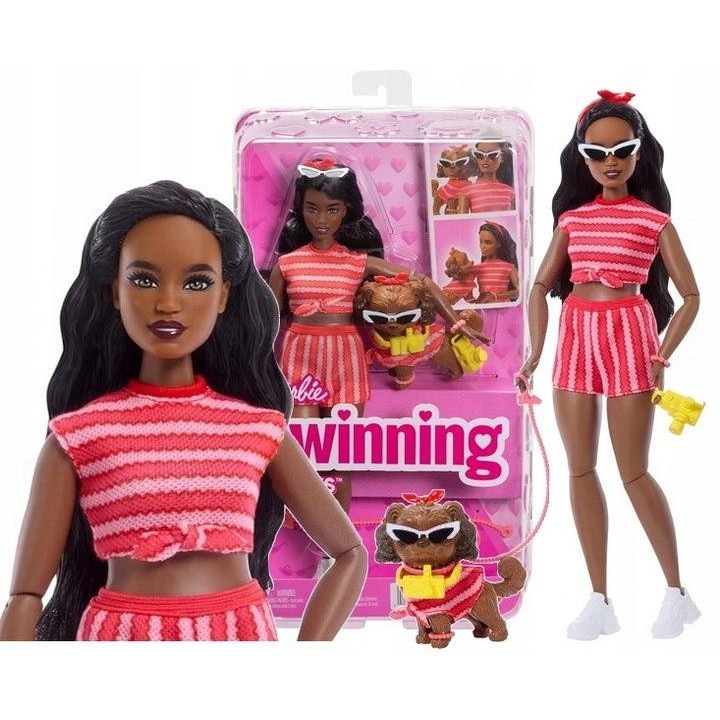 LALKA BARBIE TWINNING LOOK lalka Barbie i piesek w ubranku JFP37