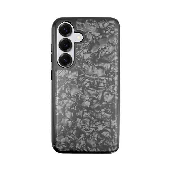 Husa Premium cu Rasina Epoxidica CENTO Muse compatibila cu Samsung S24/S25, Marble, Anti zgarieturi, Rezistenta la Cadere 1.5m, cu margini ridicate pentru protectia ecranului si a camerei