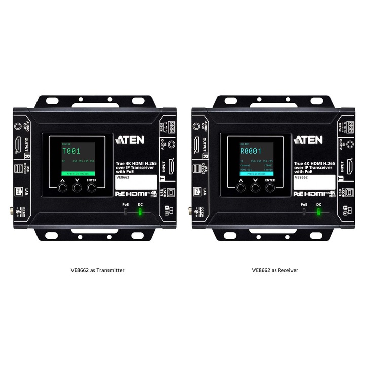 Transceiver HDMI H.265 4K ATEN, PoE, 295807