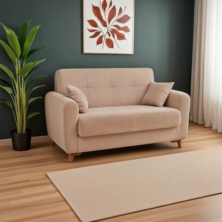 Lincoln kétszemélyes kihúzható kanapé, bézs, 2 személyes, 165x75x85 cm