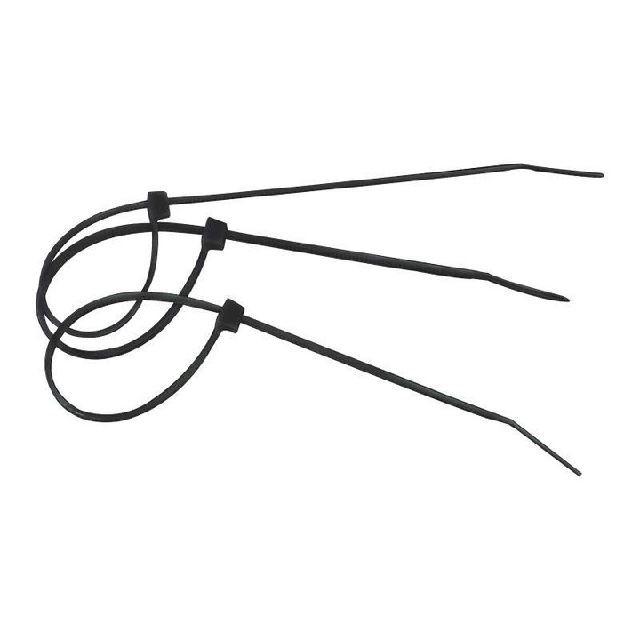 Set de 100 Coliere din Nylon, Harden, 150 x 2.5, Negru