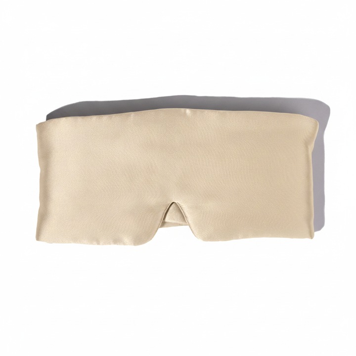 Masca de dormit blackout, Silkd, Matase Mulberry 19 momme, Bej