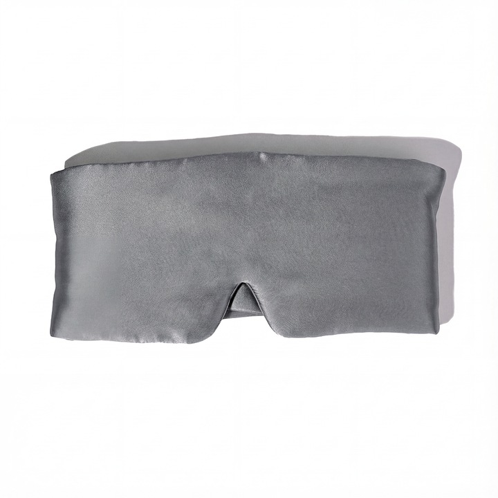 Masca de dormit blackout, Silkd, Matase Mulberry 19 momme, Gri
