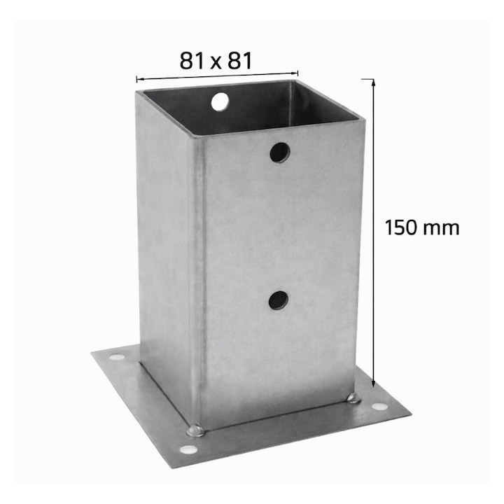 Suport metalic pentru stalpi din lemn 80x80
