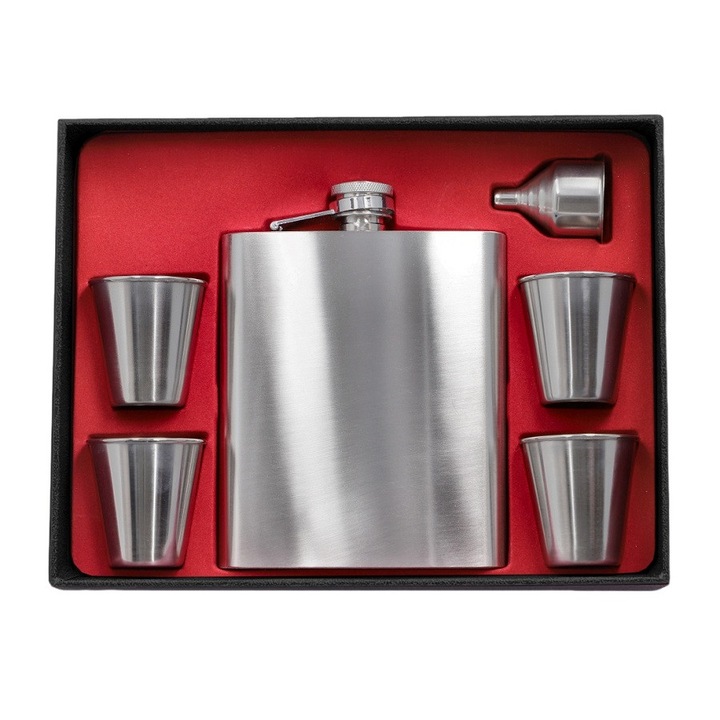 Plosca, inox, 540 ml, 4 pahare