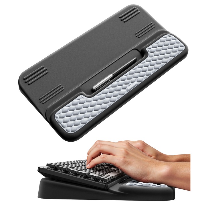 WALALLA ergonomikus csuklótámasz, memóriahab, fekete, 43x21.6cm