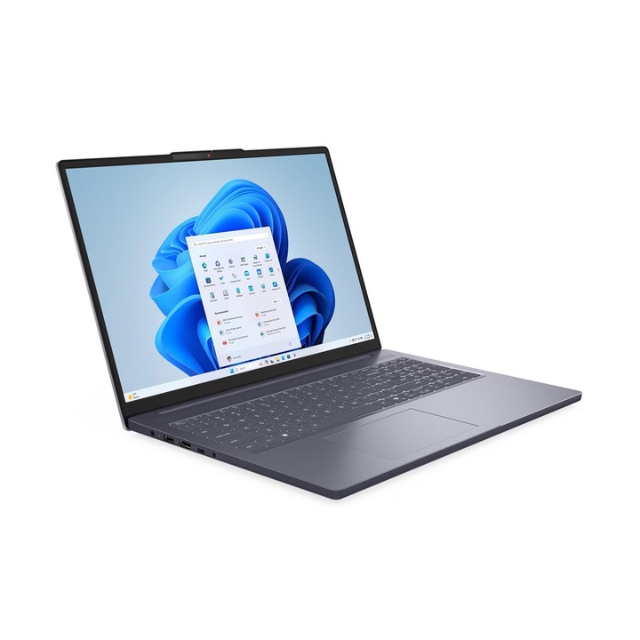 Laptop Lenovo IdeaPad Slim 3, 16" WUXGA, AMD Ryzen™ 5 7535HS pana la 4.55 GHz, 16 GB RAM DDR5 4800, 512 GB SSD, AMD Radeon, Free Dos, Luna Grey 512 GB