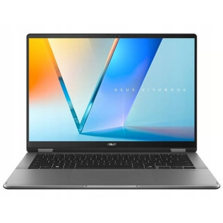 Laptop ASUS Vivobook 14 Hybrid (2-in-1), 14" WUXGA Touchscreen, Intel® Core™ Ultra 7 256V pana la 4.8 GHz, 16 GB RAM LPDDR5x, 1 TB SSD, Intel Arc Graphics, Windows 11 Home, Matte Gray 1 TB