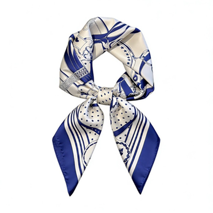 Fular patrat 70x70cm, imprimeu floral delicat, multicolor, pentru toata iarna